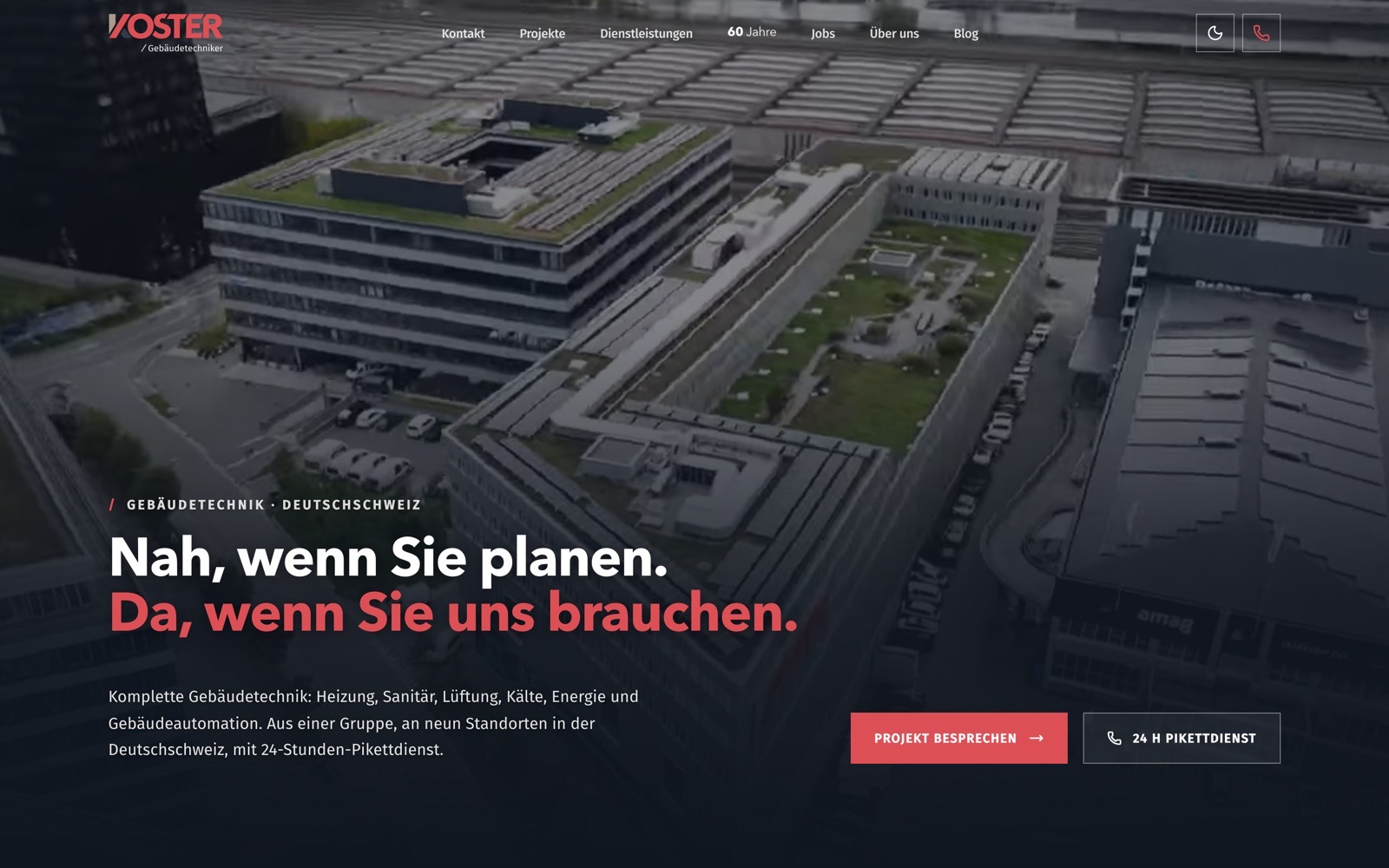 Startseite der Koster AG nach dem Relaunch